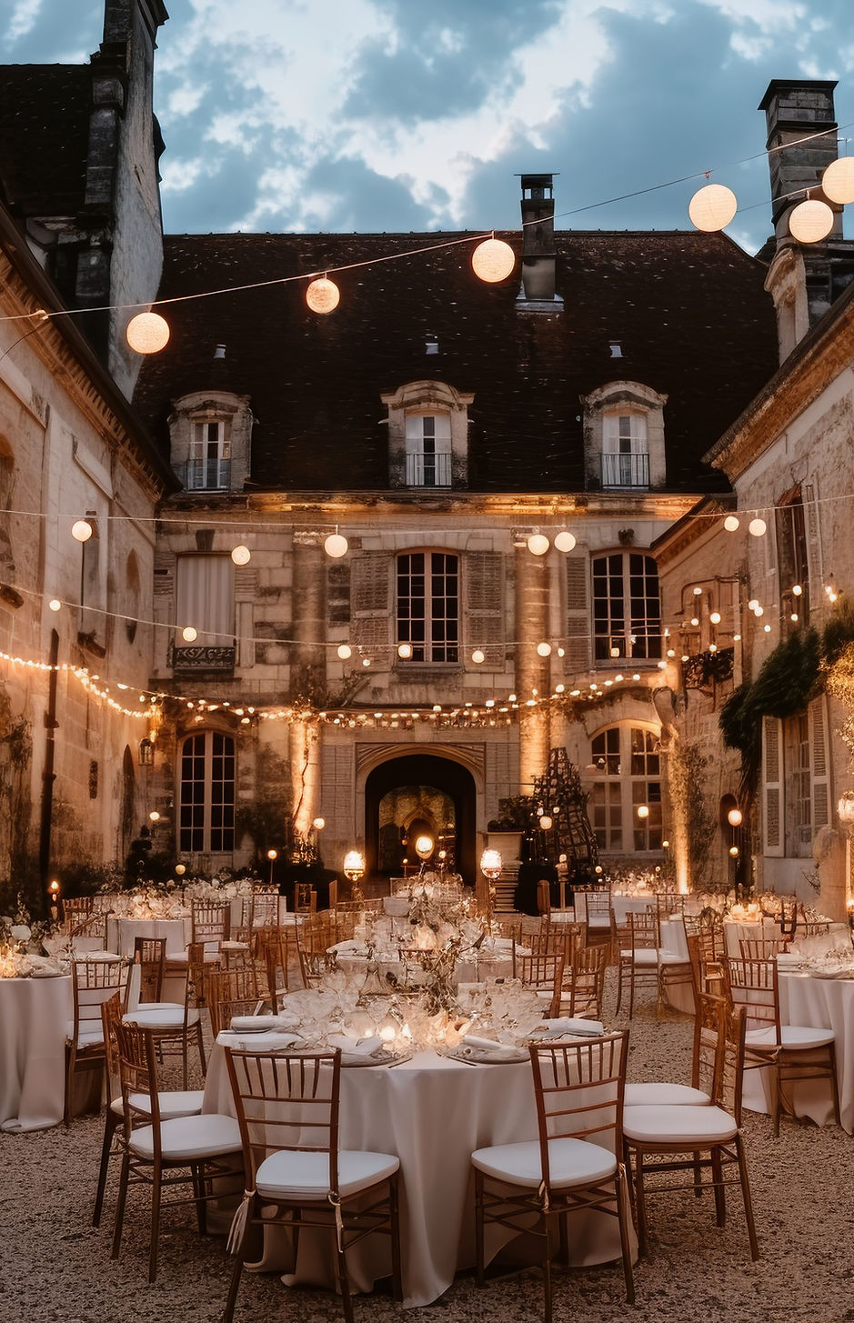 Mariage élégant dans la cour